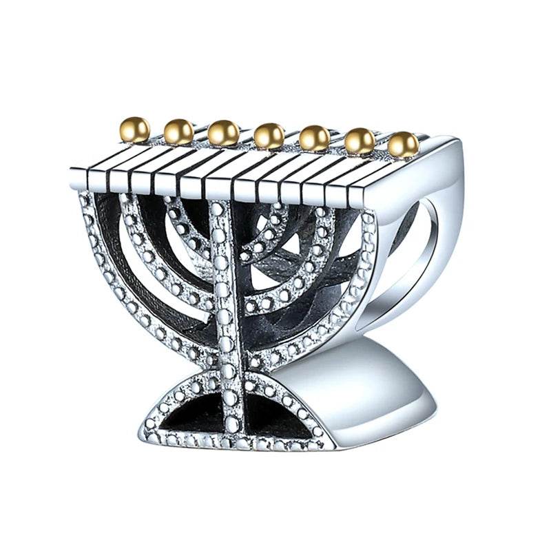 925S Jewish Scroll Bead With Cubic Zirconia Charm - Shop Jobie