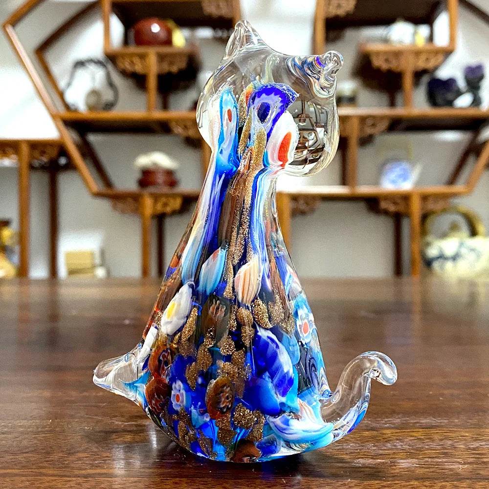 Modern Art Hand Blown Cat Figurine - Shop Jobie