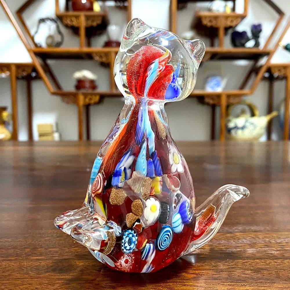 Modern Art Hand Blown Cat Figurine - Shop Jobie