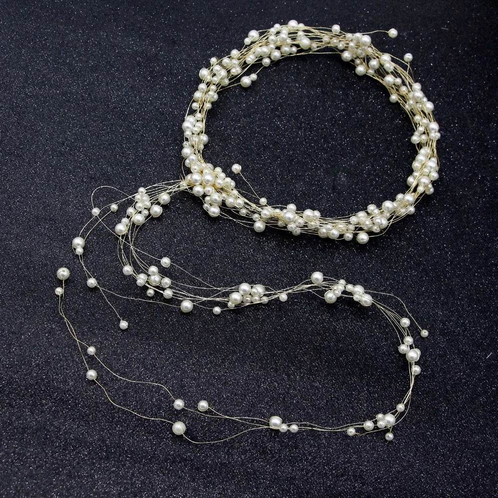 Wedding - Crystal Pearl Long Tiaras - Shop Jobie