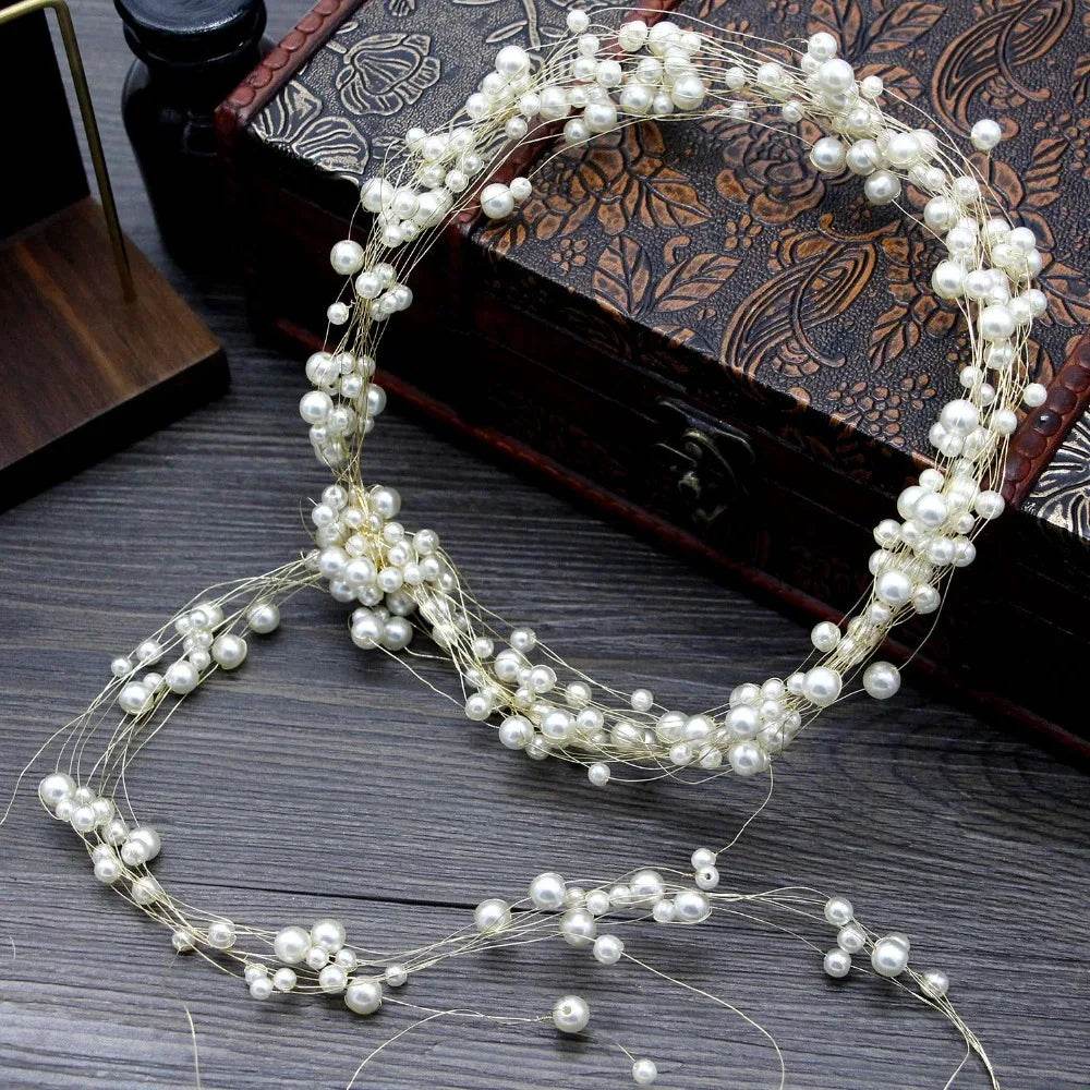 Wedding - Crystal Pearl Long Tiaras - Shop Jobie
