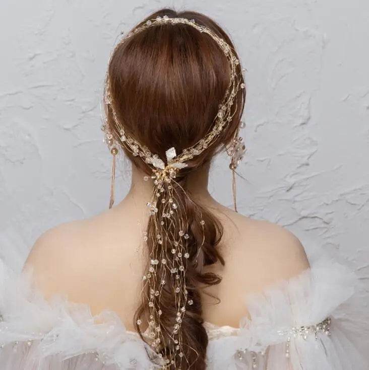 Wedding - Crystal Pearl Long Tiaras - Shop Jobie