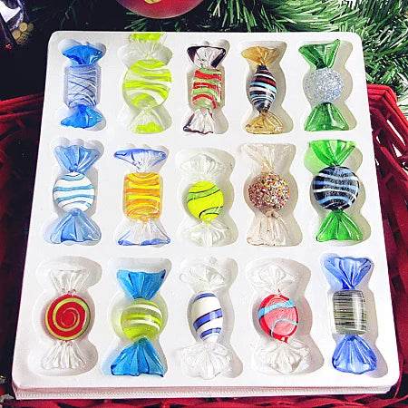 15Pc Set Murano-Style Glass Candy Pop Art - Shop Jobie