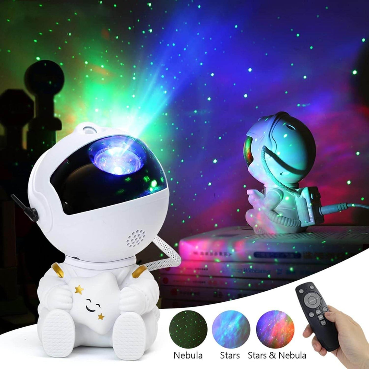 Space Man Black Star Astronaut LED Projection Light - Shop Jobie