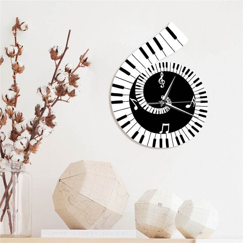 Treble Clef Piano Keyboard Wall Clock - Shop Jobie