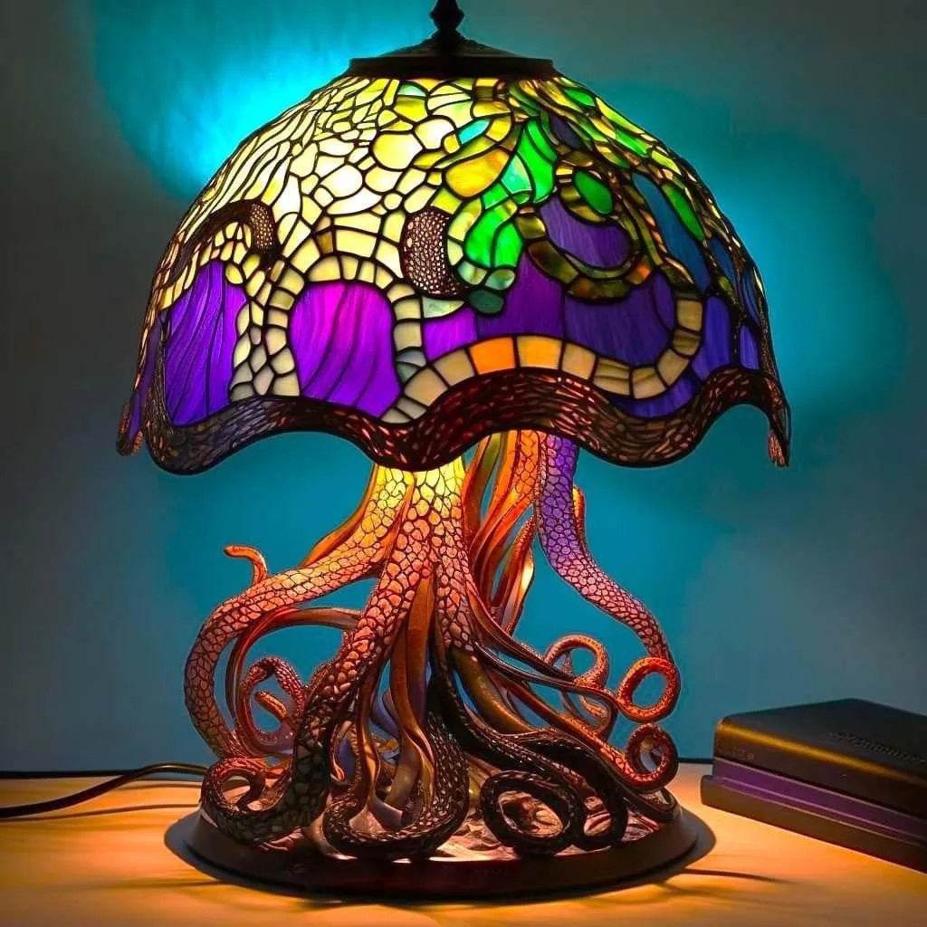 Stained Glass Plant Table Lamp - Shop Jobie