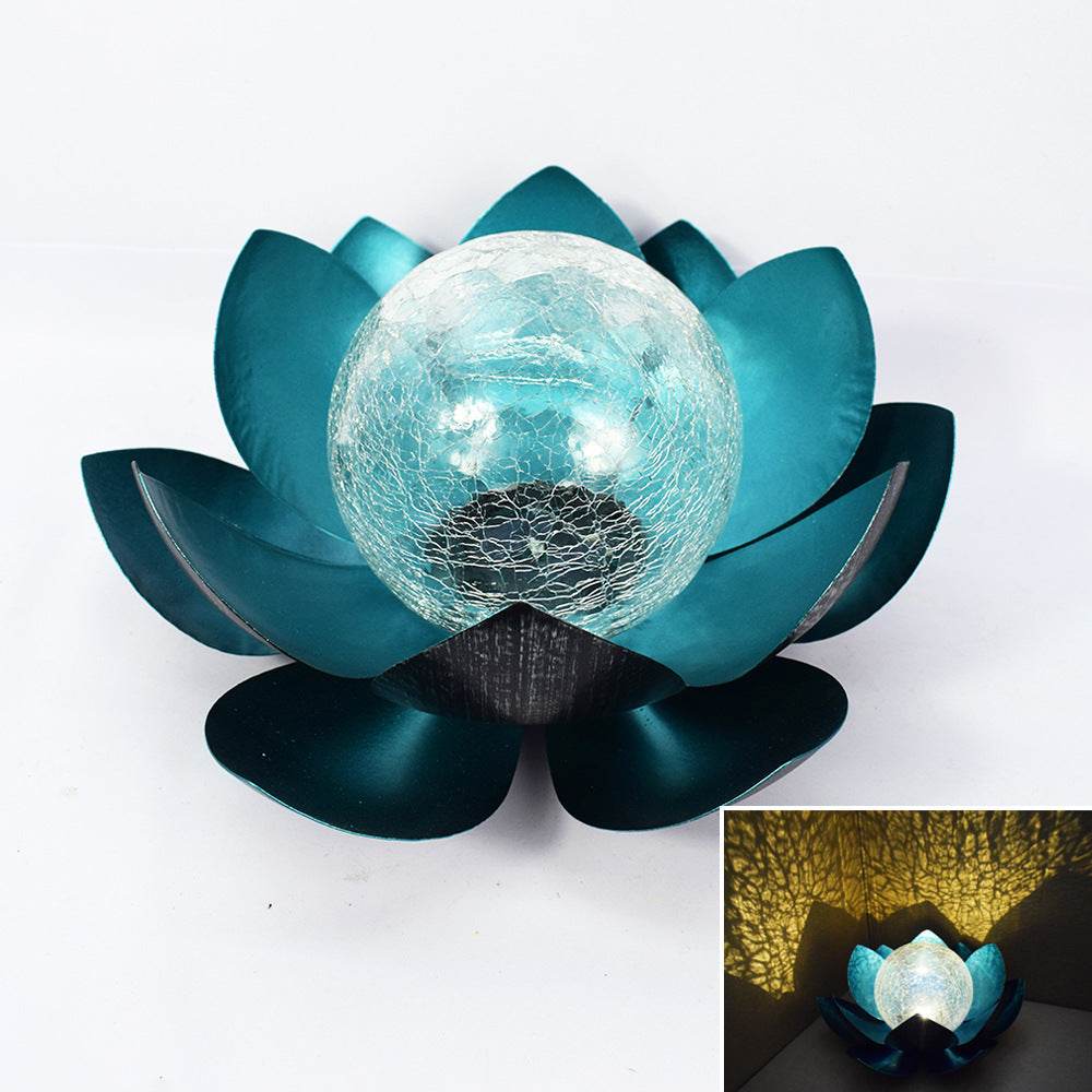 Solar Iron Cracked Lotus Lawn Light - Shop Jobie