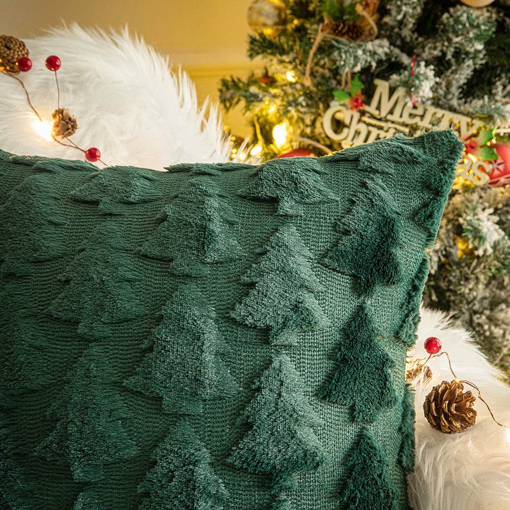 Winter Plush Pillow Covers - Snowflakes & Trees - Shop Jobie