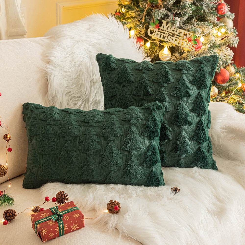 Winter Plush Pillow Covers - Snowflakes & Trees - Shop Jobie