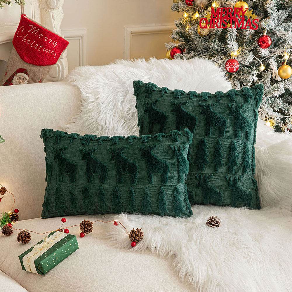 Winter Plush Pillow Covers - Snowflakes & Trees - Shop Jobie