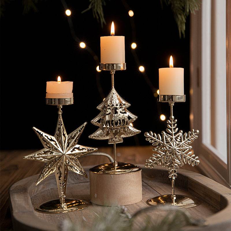 Christmas Golden Timeless Candle Holders - Shop Jobie