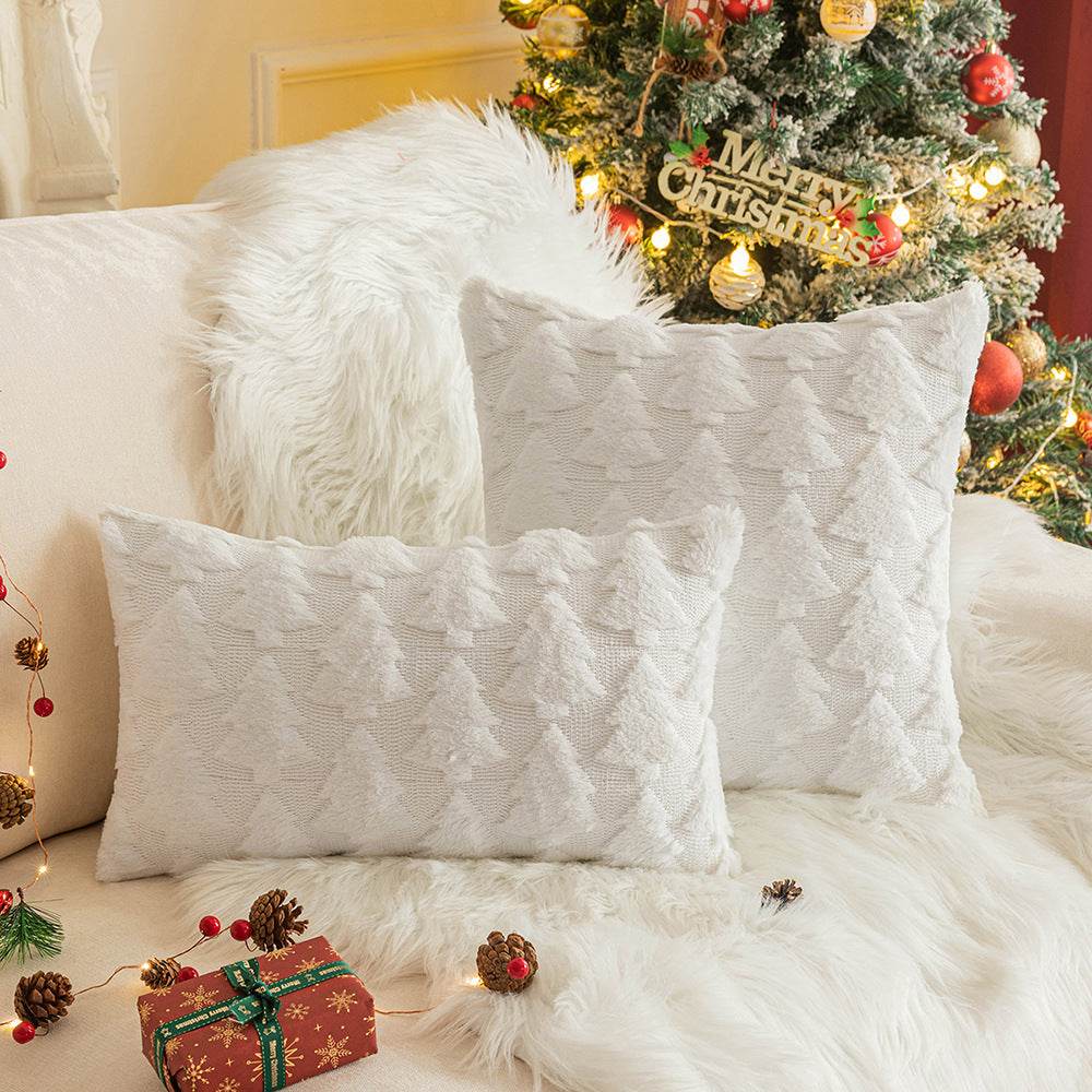 Winter Plush Pillow Covers - Snowflakes & Trees - Shop Jobie