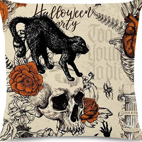 Halloween Day-of-the-Dead Throw Pillow Cover - Shop Jobie