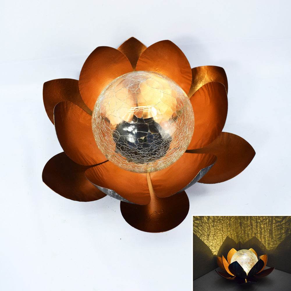 Solar Iron Cracked Lotus Lawn Light - Shop Jobie