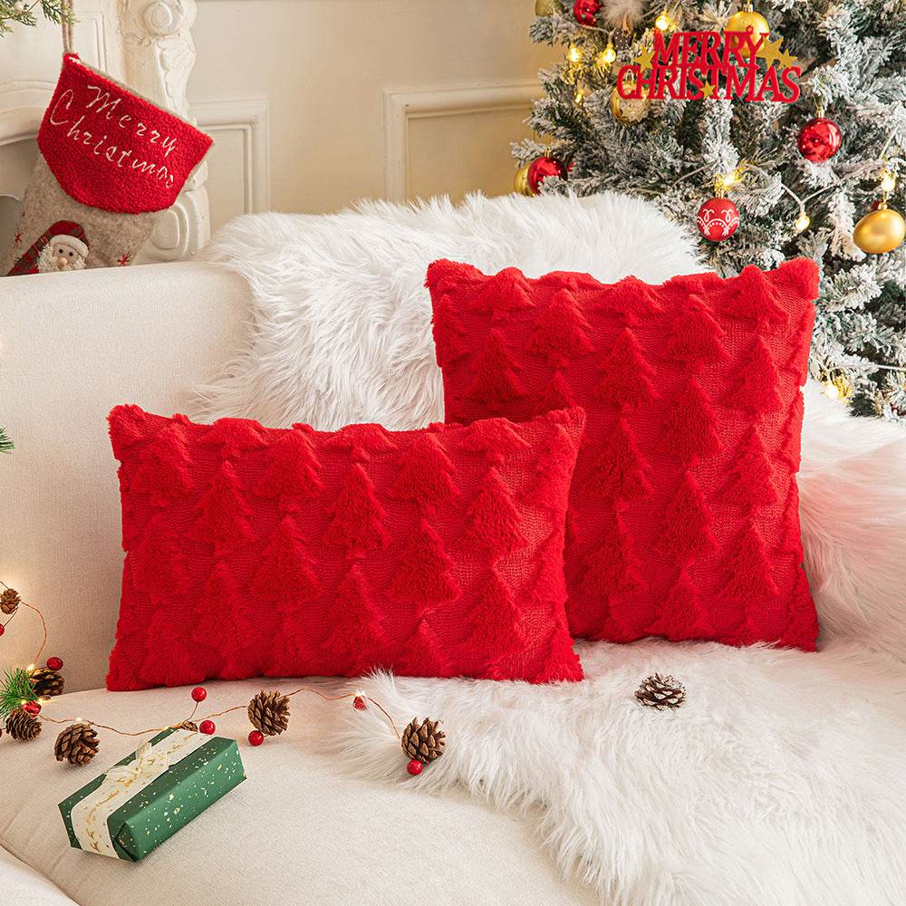 Winter Plush Pillow Covers - Snowflakes & Trees - Shop Jobie