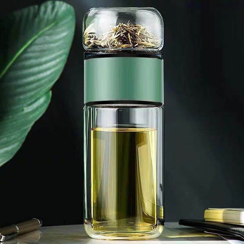 420ML Double Layer Water Tea Infuser Tumbler - Shop Jobie