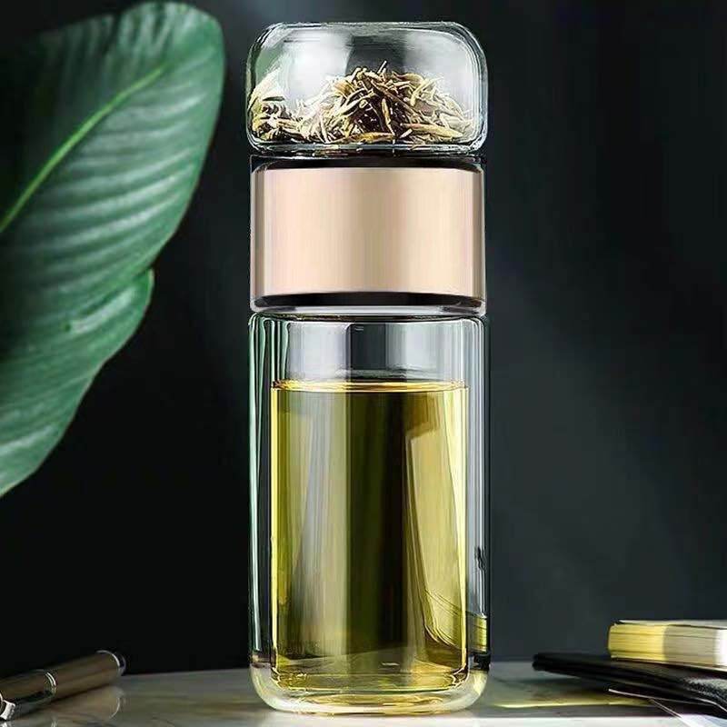 420ML Double Layer Water Tea Infuser Tumbler - Shop Jobie