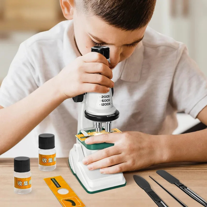 Childrens Pocket Microscope Kit w/LED Light