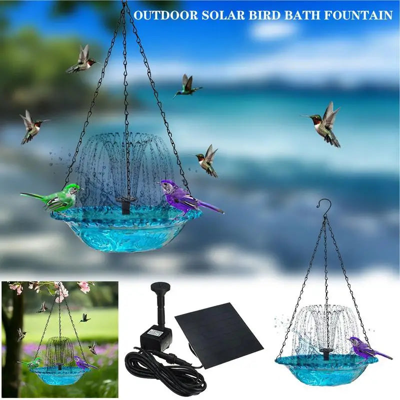 Solar Powered Hanging Hummingbird Water Bath