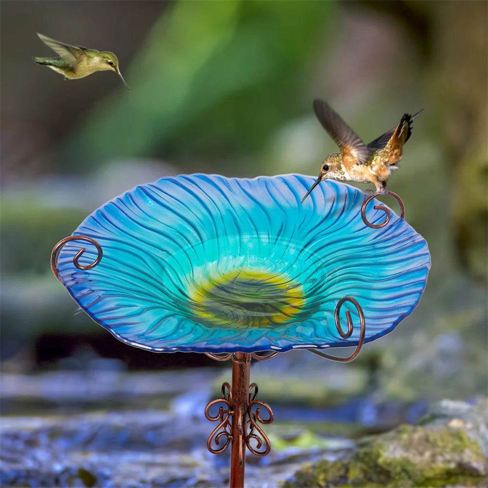 Large Outdoor Glass Bird Bath - Shop Jobie