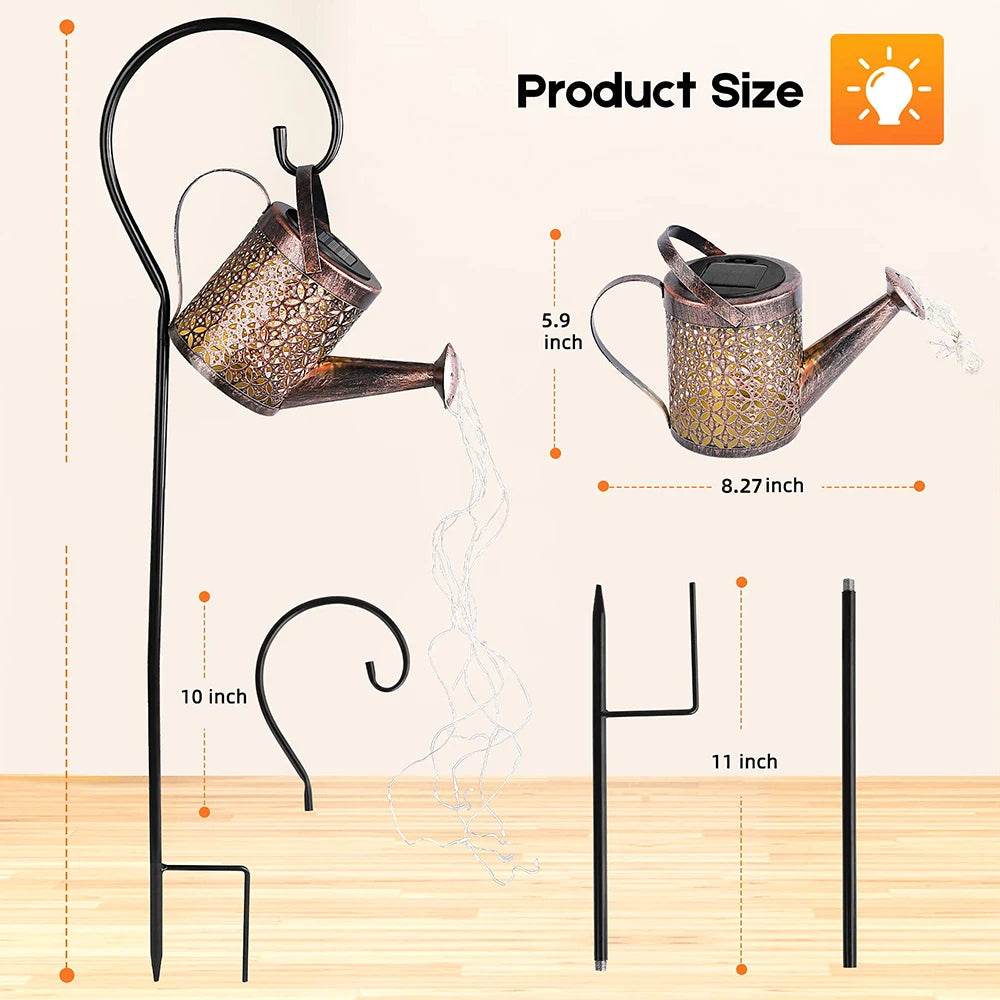 Solar Watering Can Hanging Kettle Lantern - Shop Jobie