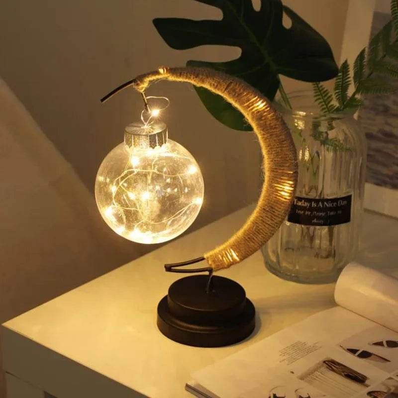 LED Moon Lamp Rattan Night Light - Shop Jobie