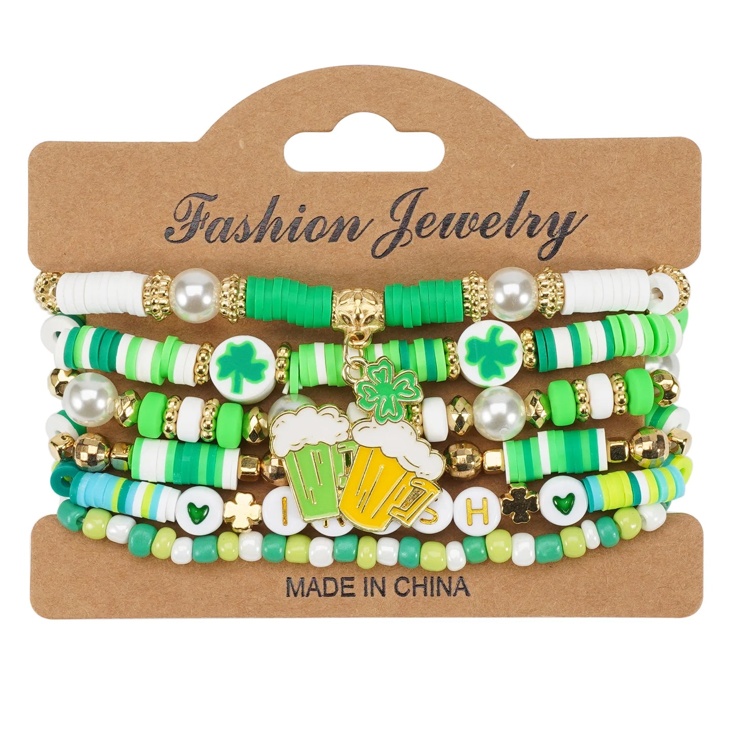 Lucky Shamrock Clover Party Favor Fashion Bracelets