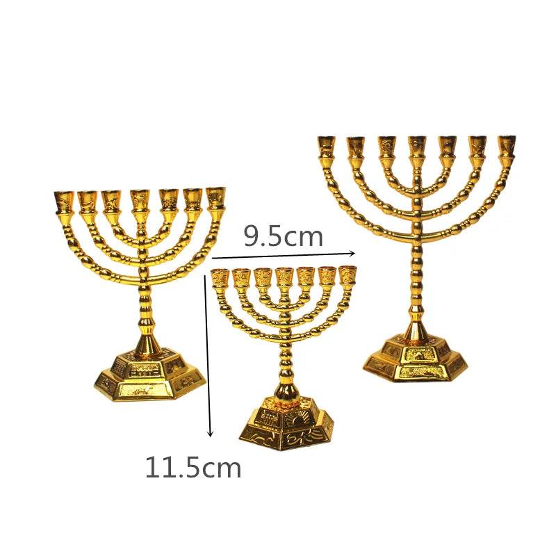 12 Tribes Jewish Candelabra Judaica 7 Branch Metal Candlestick - Shop Jobie
