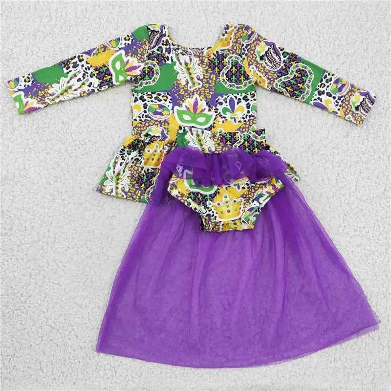 Mardi Gras - Purple Mesh Dress Set - Shop Jobie