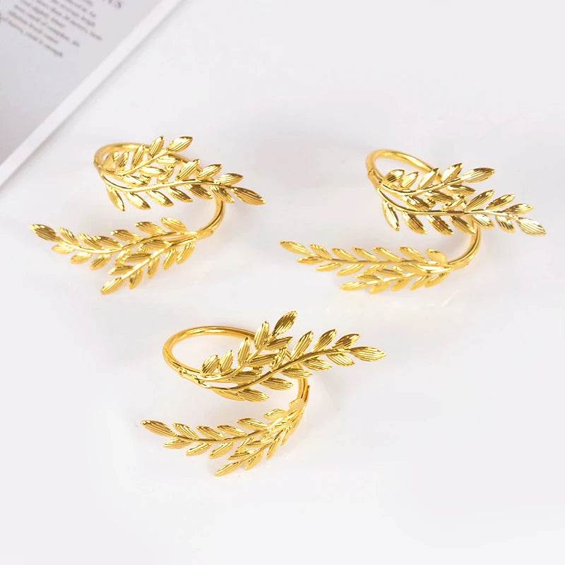 Tabletop - Gold Leaf Napkin Ring Buckles - Shop Jobie