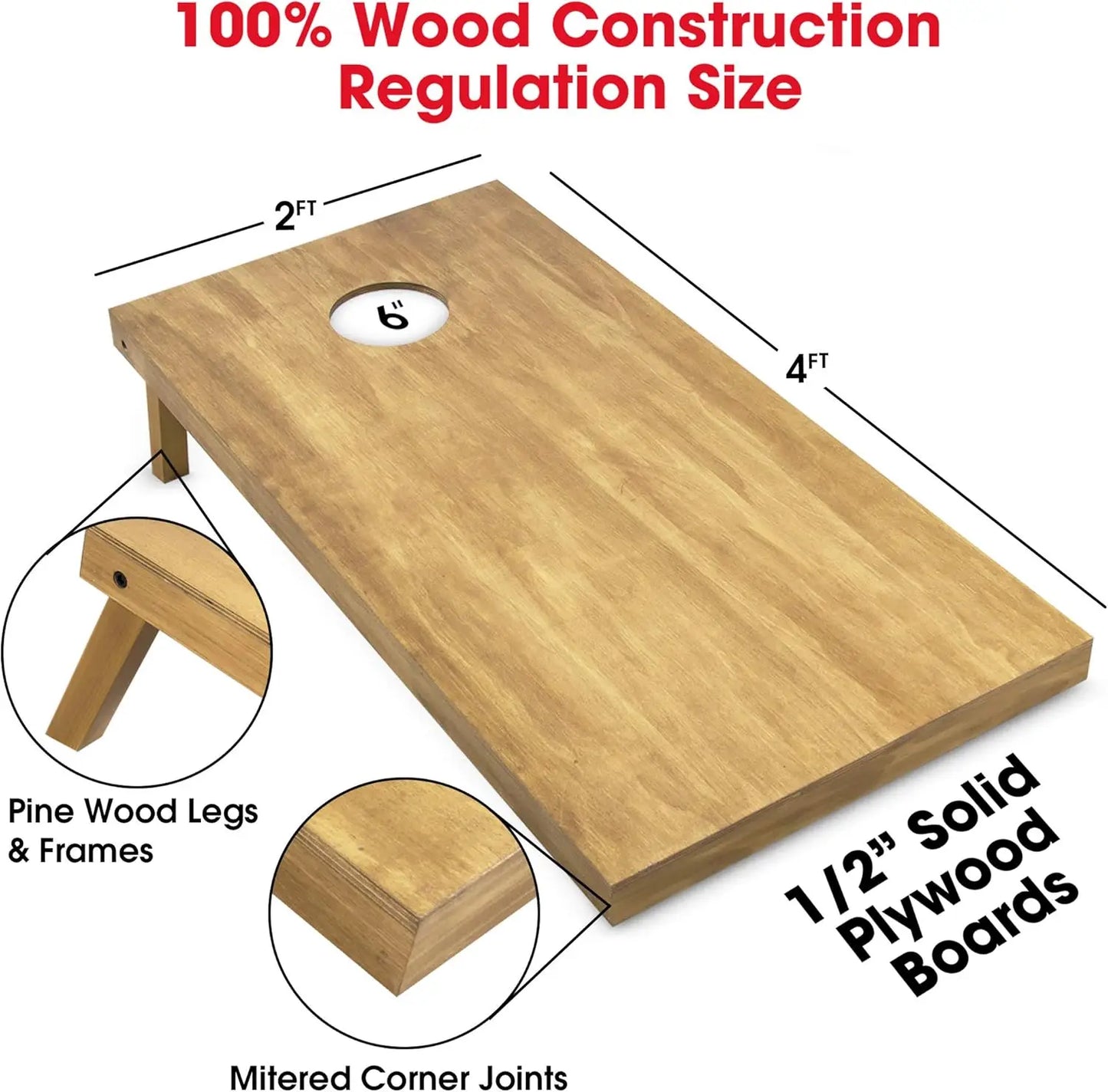 Regulation Wooden Cornhole Board Set
