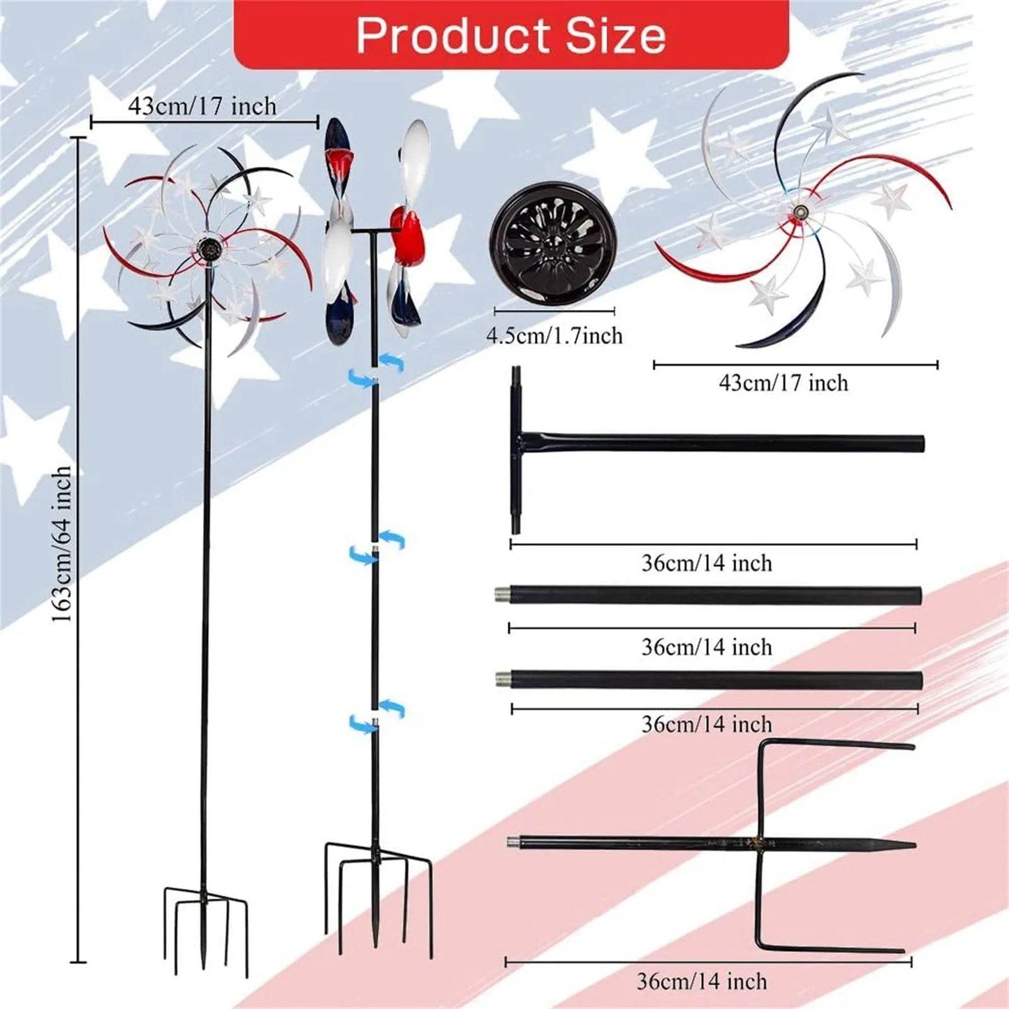 Wind Spinner - Large Red White And Blue - Shop Jobie