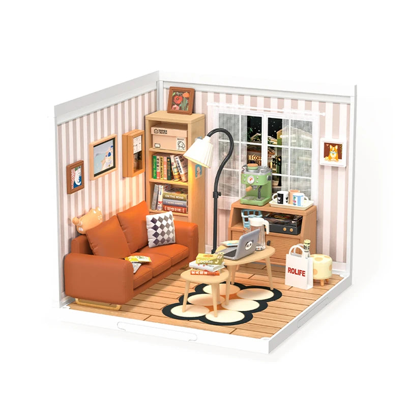 Puzzle DIY Kits - Cozy Living Lounge Miniature House