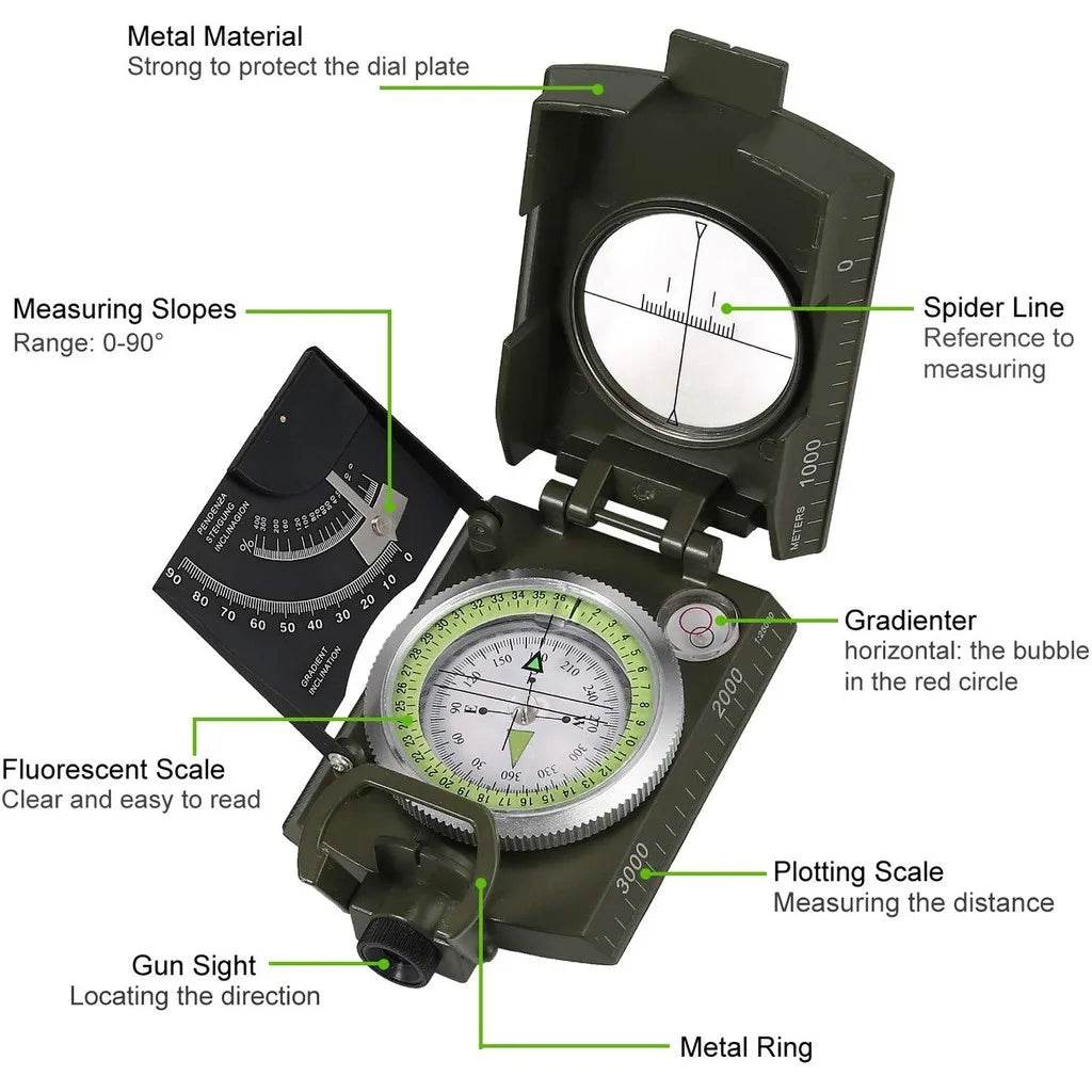 Outdoor Survival Gear- Military Compass - Shop Jobie