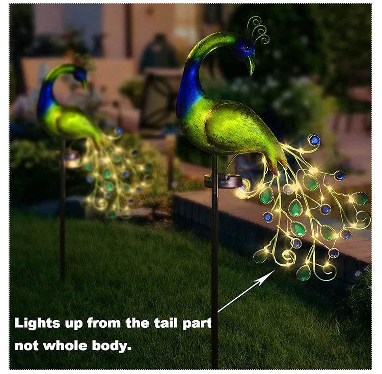 Solar Powered LED Lawn Light Peacock - Shop Jobie