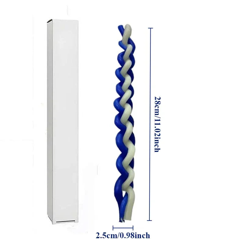 Havdalah - White & Blue Braided Candle