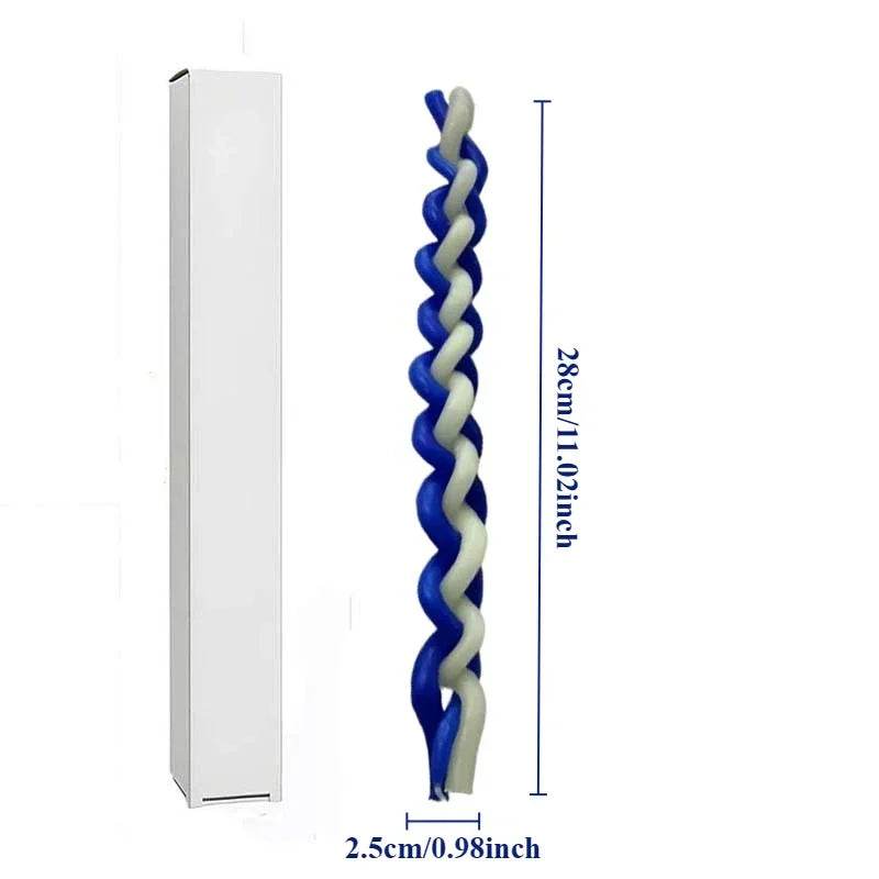 Havdalah - White & Blue Braided Candle - Shop Jobie