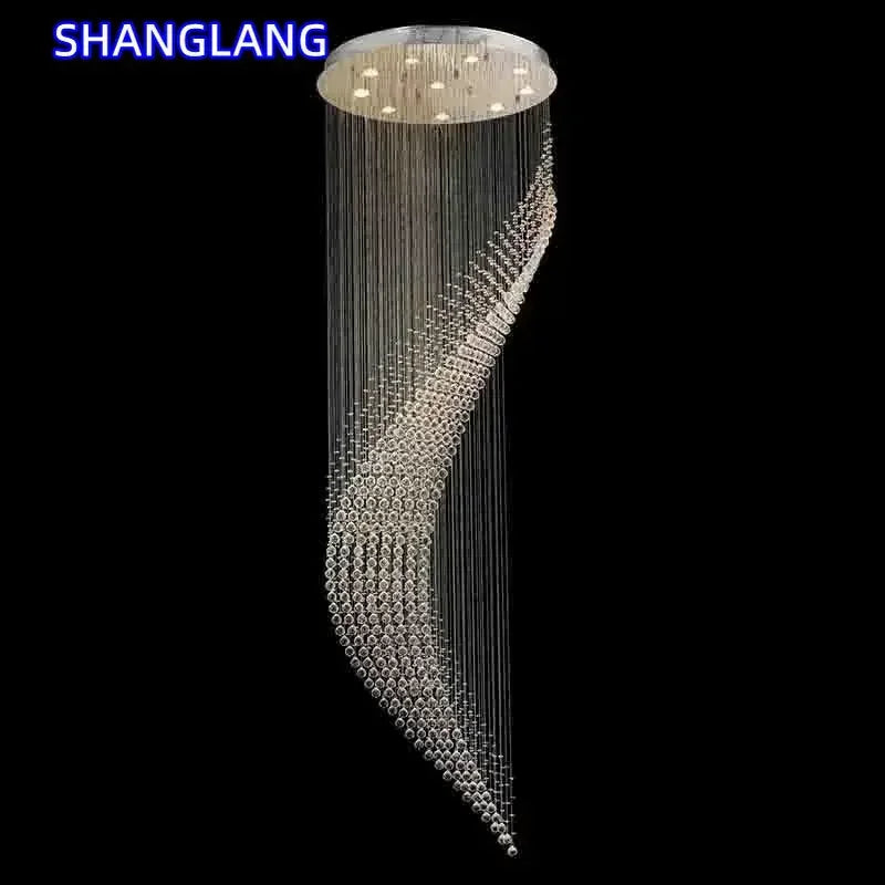 Modern Spiral Crystal Chandelier