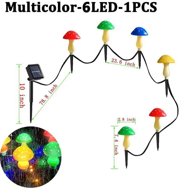 Whimsical Solar Mushroom Pathway Lights