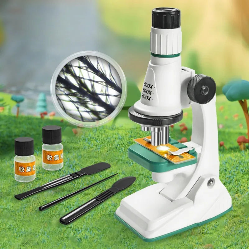 Childrens Pocket Microscope Kit w/LED Light