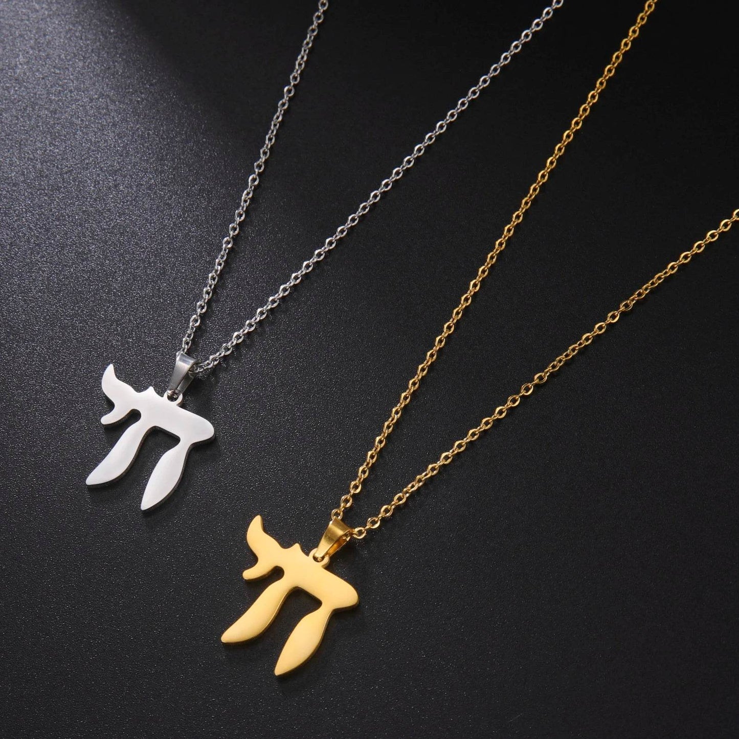 Hebrew Letter Hai Chai Pendant Necklace - Shop Jobie