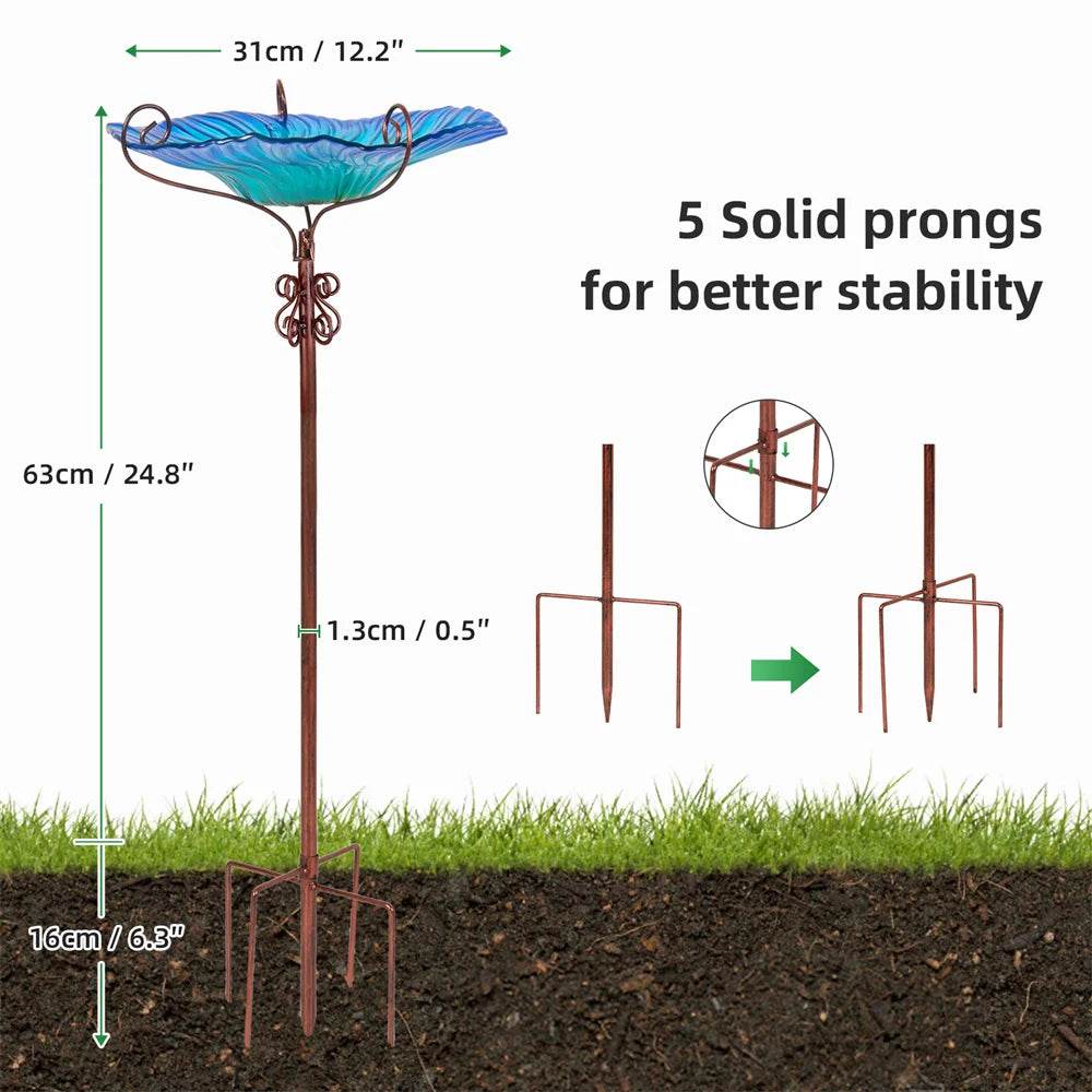 Large Outdoor Glass Bird Bath - Shop Jobie