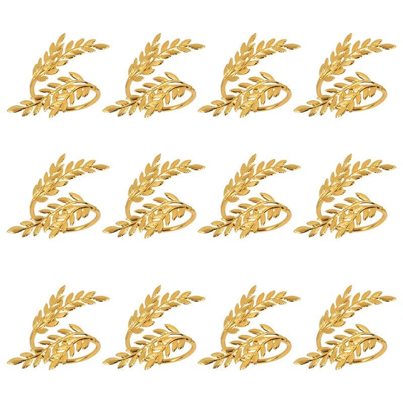 Tabletop - Gold Leaf Napkin Ring Buckles - Shop Jobie