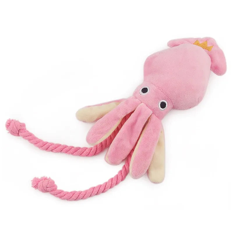 Pink Pet Octopus Plush Rope Toy
