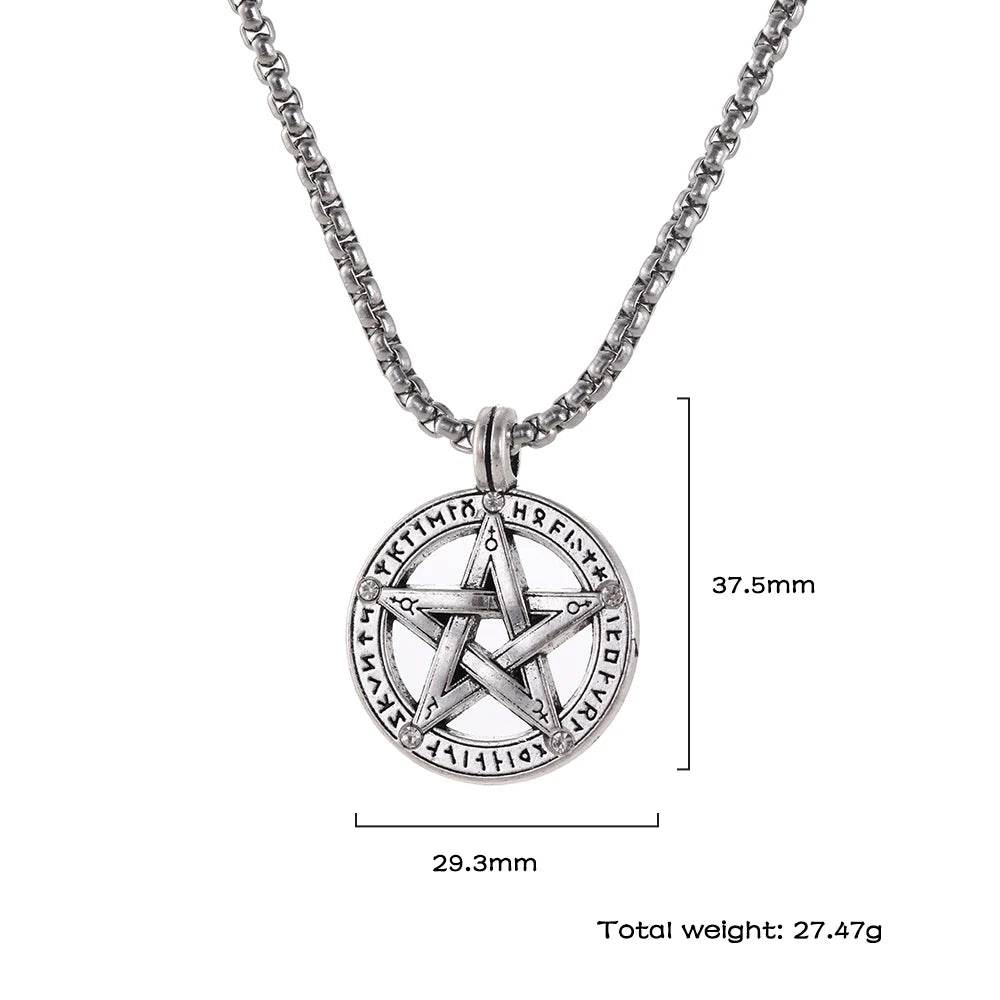 Vintage Pentagram Pendant Necklace - Shop Jobie