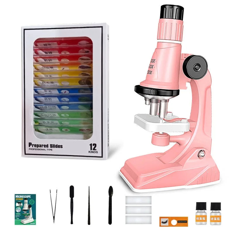 Childrens Pocket Microscope Kit w/LED Light