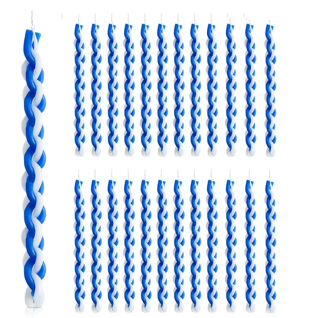 Havdalah - White & Blue Braided Candle