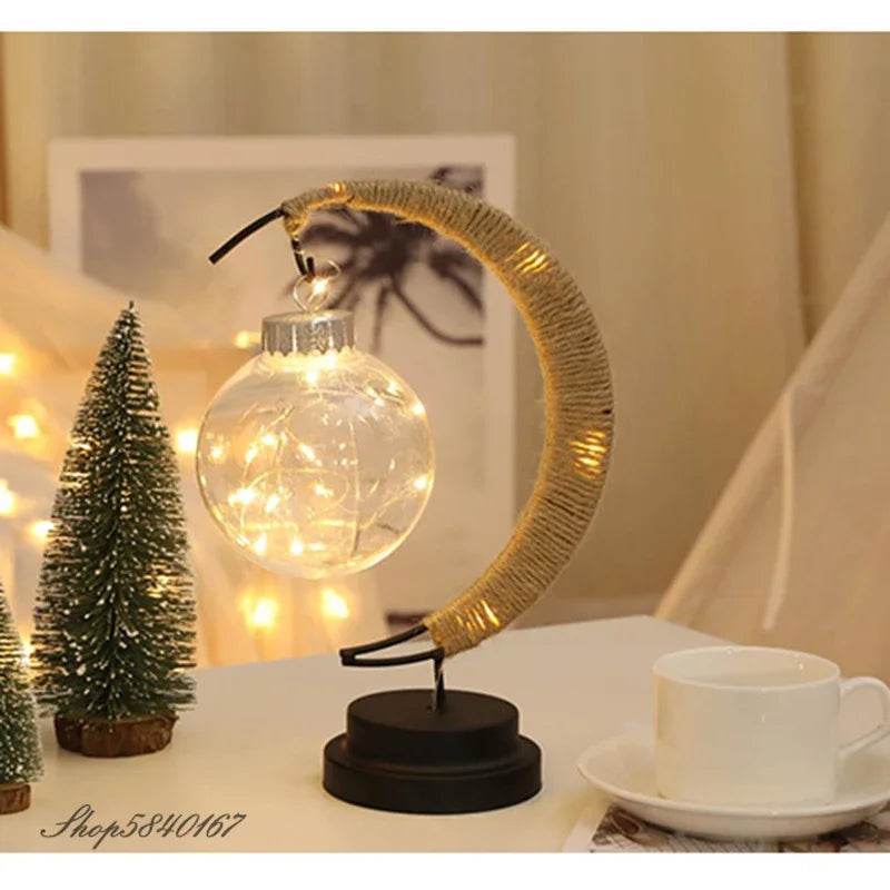 LED Moon Lamp Rattan Night Light - Shop Jobie