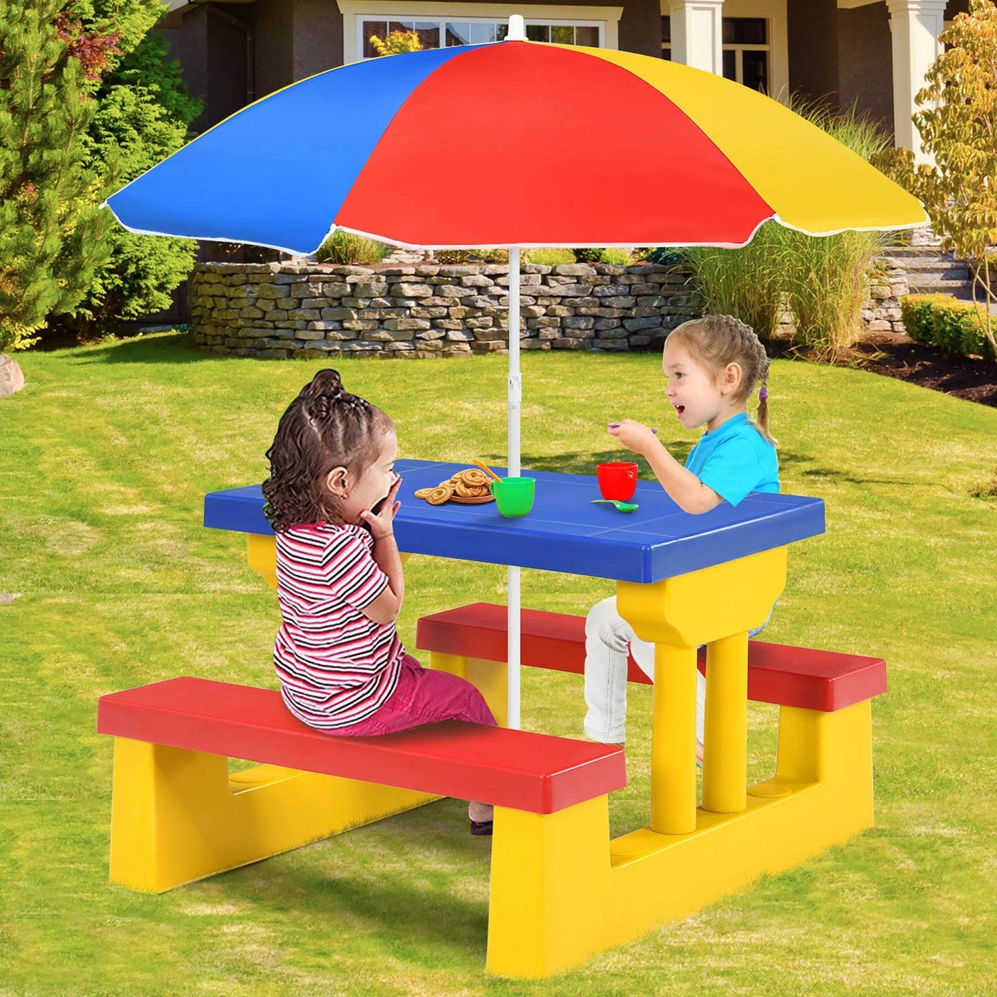 Kids Picnic Table Set W/Removable Umbrella - Shop Jobie