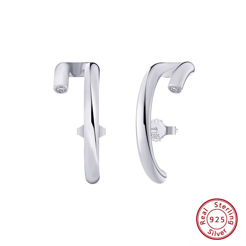 S925 Sterling Silver Stud Earrings 14K Gold - Shop Jobie